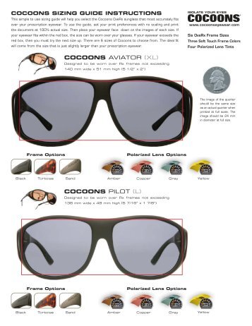 Cocoons Sunglass Sizing Guide - Cocoons Eyewear