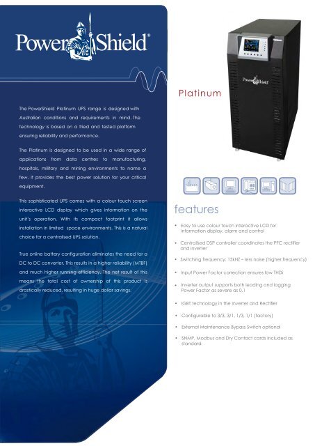 PowerShield Platinum UPS Brochure