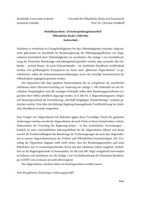 Link - Prof. Dr. Christian Waldhoff - HU Berlin