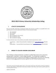 VU scholarship list - Victory University