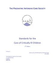Paediatric Intensive Care Society - Standards 2008 - PICS