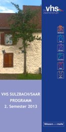 das neue Programmheft zum Download - Stadt Sulzbach/Saar