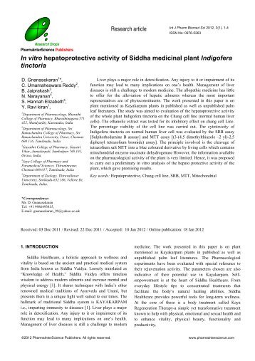 In vitro hepatoprotective activity of Siddha medicinal plant Indigofera ...