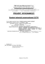 PROJEKT WYKONAWCZY System telewizji przemysÅowej CCTV