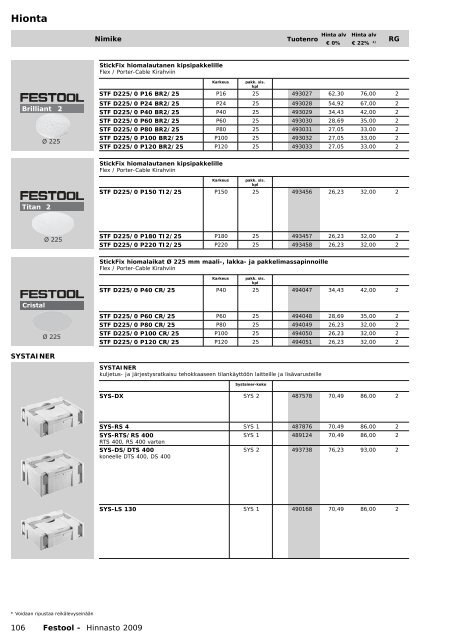 Hinnasto 2009 - Tooltechnic Oy