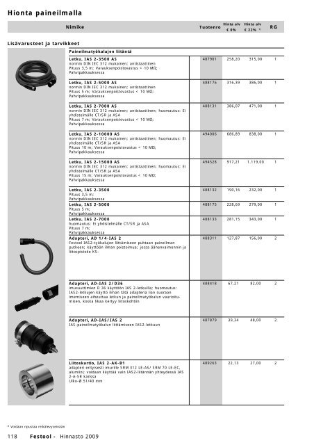 Hinnasto 2009 - Tooltechnic Oy