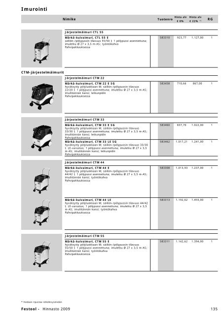 Hinnasto 2009 - Tooltechnic Oy