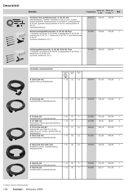 Hinnasto 2009 - Tooltechnic Oy