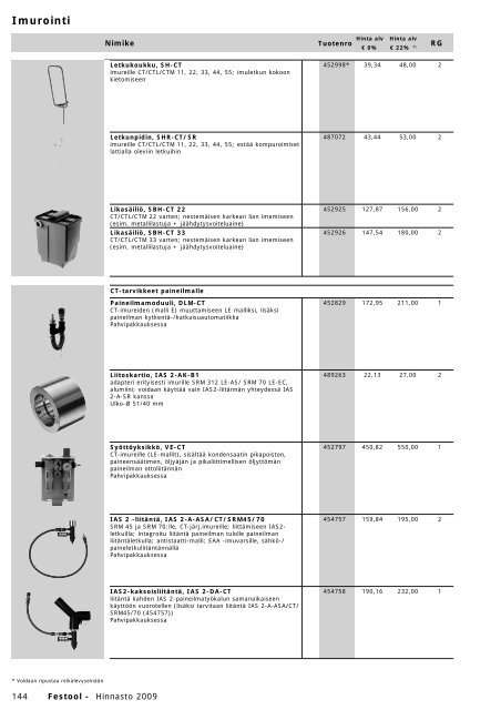 Hinnasto 2009 - Tooltechnic Oy