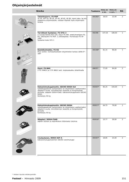 Hinnasto 2009 - Tooltechnic Oy