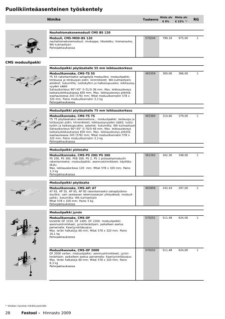 Hinnasto 2009 - Tooltechnic Oy