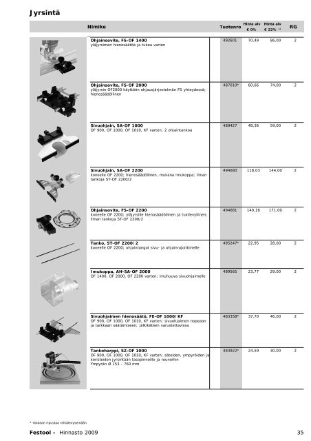 Hinnasto 2009 - Tooltechnic Oy