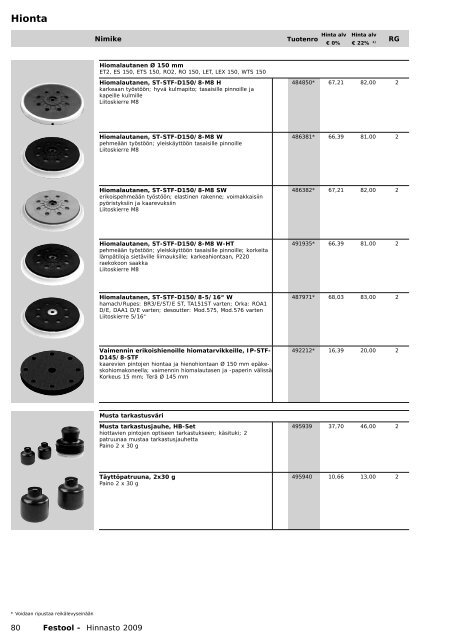 Hinnasto 2009 - Tooltechnic Oy