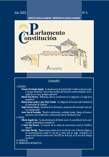 Parlamento y ConstituciÃ³n. Anuario nÃºm. 6 (2002) - Cortes de ...