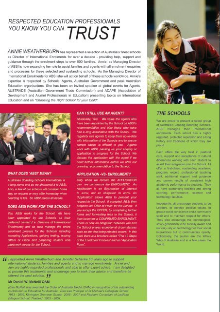 ABSI brochure (PDF) - Australian Boarding Schools International