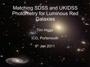 Matching SDSS and UKIDSS Photometry for ... - AstroGrid wiki