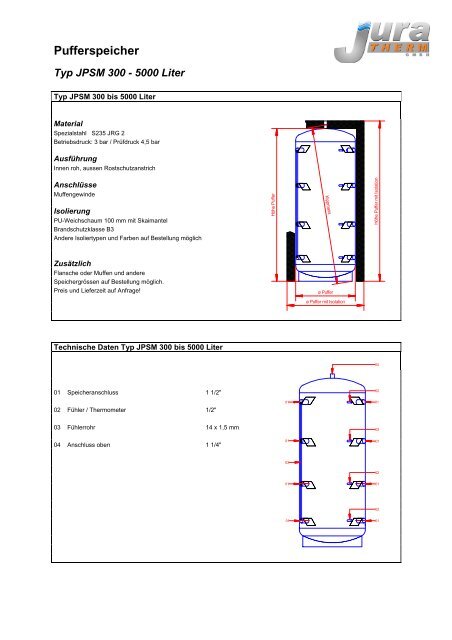 Pufferspeicher fix eingeschäumt mit Flansch