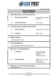 Sicherheitsdatenblatt CFK-StÃ¤be - CG-Tec