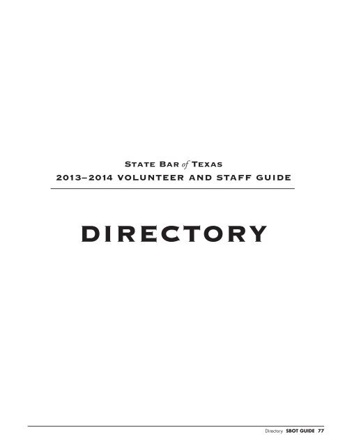 Directory - State Bar of Texas