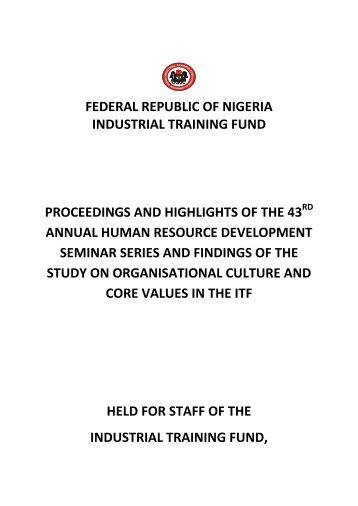 core values - ITF Nigeria