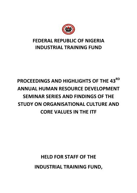 core values - ITF Nigeria