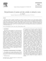 Biotransformation of uranium and other actinides in radioactive wastes