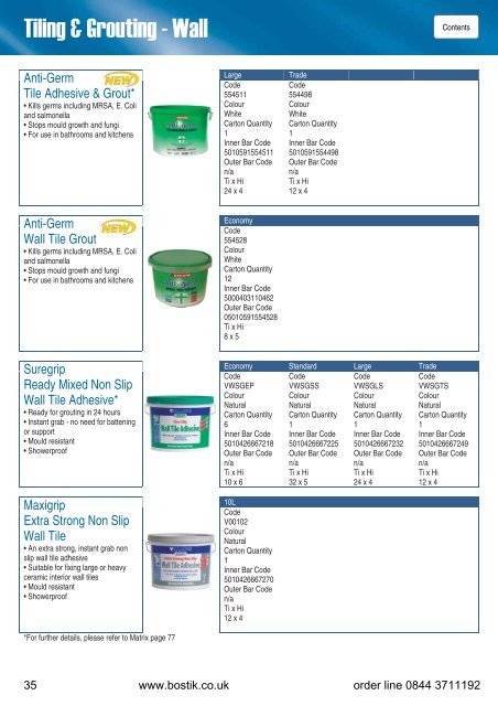 Bostik product catalogue