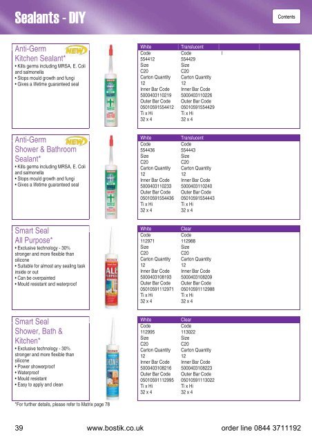 Bostik product catalogue