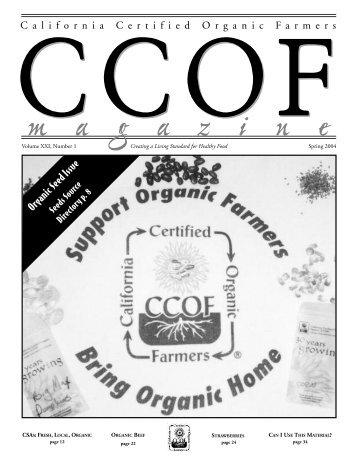 Organic Seed Issue - CCOF