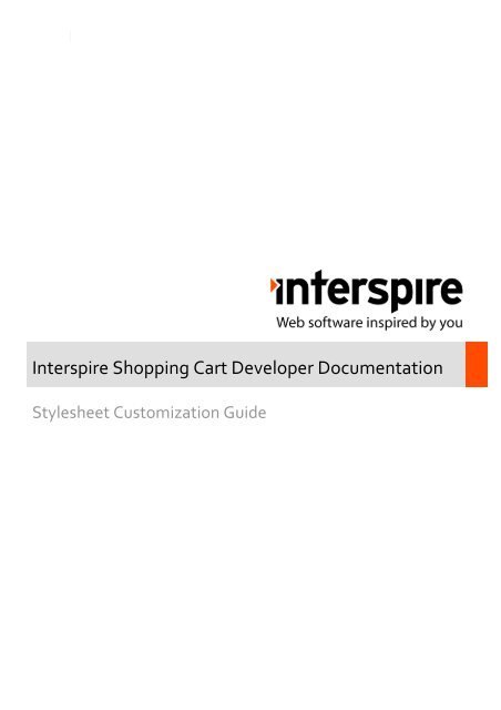 Interspire Shopping Cart Developer Documentation