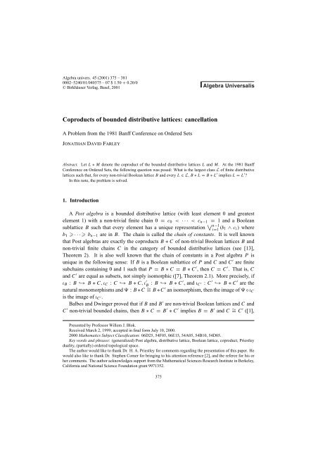 Coproducts of bounded distributive lattices: cancellation