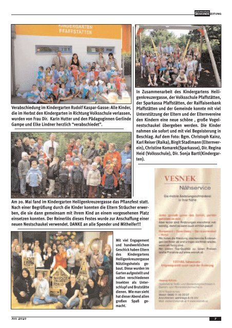 Gemeindezeitung Juli 2010 - PfaffstÃ¤tten