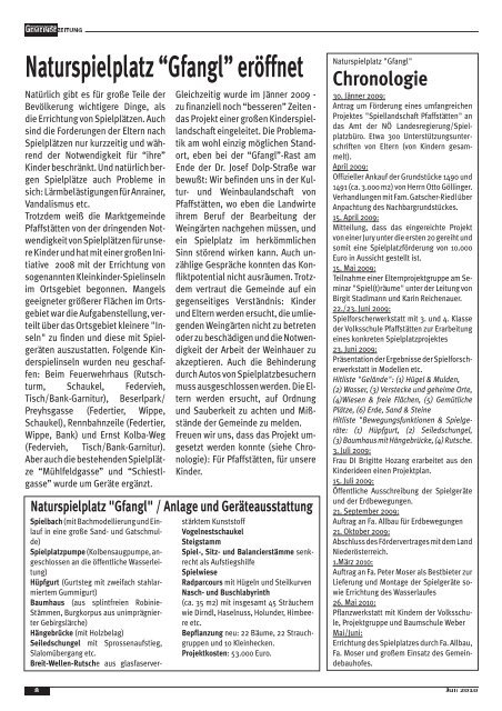 Gemeindezeitung Juli 2010 - PfaffstÃ¤tten