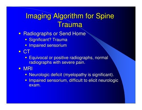 MRI Update in Spinal Trauma and Spinal Cord Injury