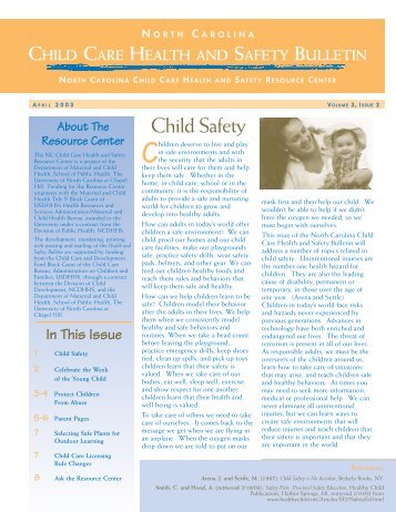 Child Safety - NC Child Care Health and Safety Resource Center