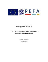 The Core PFM Functions and PEFA Performance Indicators