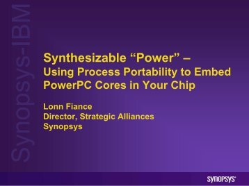 Synopsys PowerPC for developerWorks - IBM