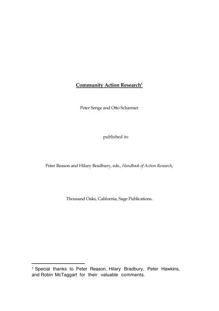 Community Action Research - Otto Scharmer