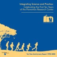 Integrating Science and Practice - Prevention Research Center