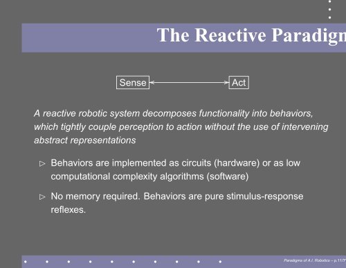 Paradigms of A.I. Robotics