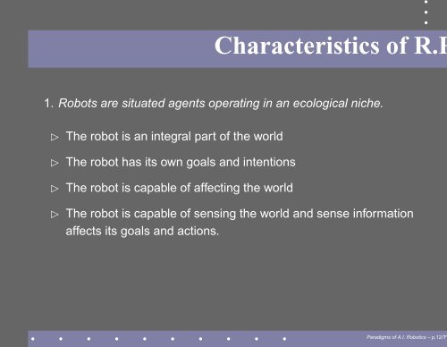 Paradigms of A.I. Robotics