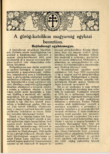 (+ adatok az USA-bÃ³l): 1934 - Byzantinohungarica - GÃ¶rÃ¶g Katolikus ...