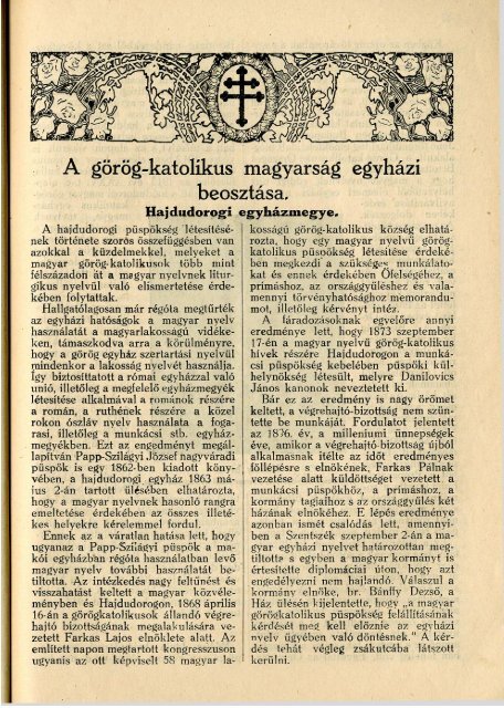 (+ adatok az USA-bÃ³l): 1934 - Byzantinohungarica - GÃ¶rÃ¶g Katolikus ...