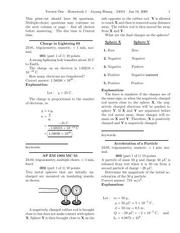 Version One â Homework 1 â Juyang Huang â 24018 â Jan 16 ...