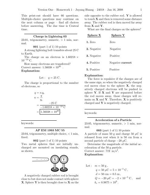 Version One â Homework 1 â Juyang Huang â 24018 â Jan 16 ...