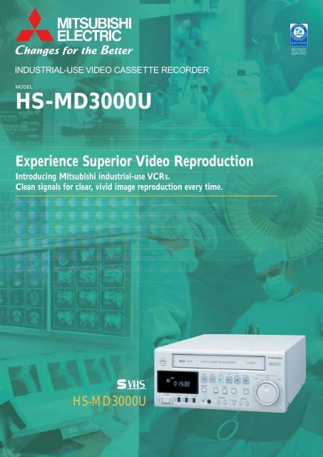 Mitsubishi HS-MD3000E 3 hour S-VHS recorder datasheet (358 KB)