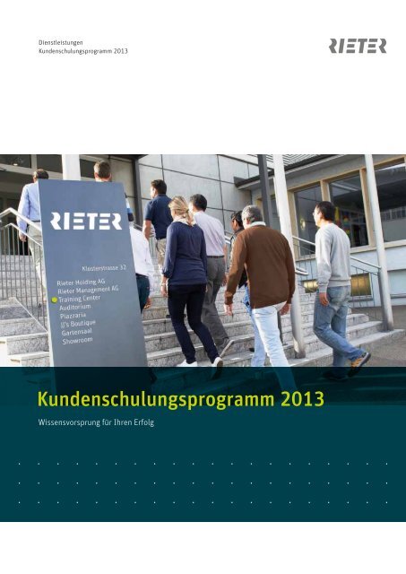 Kundenschulungsprogramm 2013 - Rieter