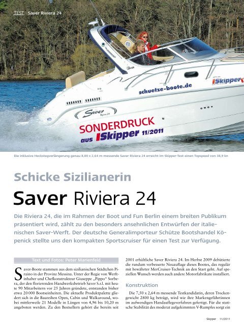 Saver Riviera 24 - Schütze Bootshandel