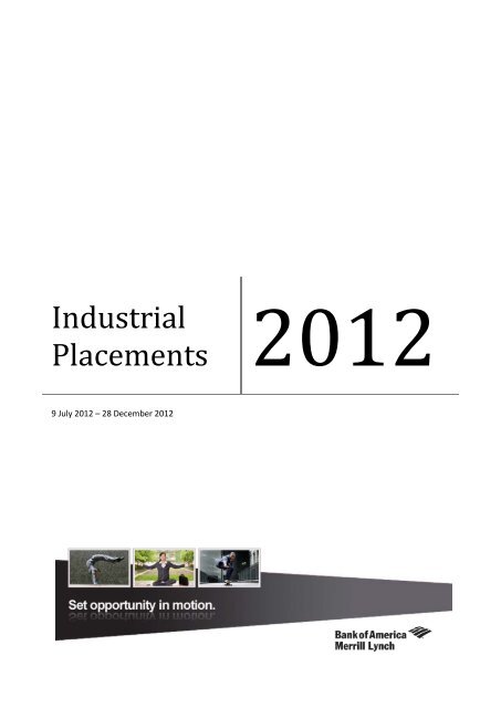 Bank Of America Merrill Lynch Industrial Attachment Jul Dec 2012