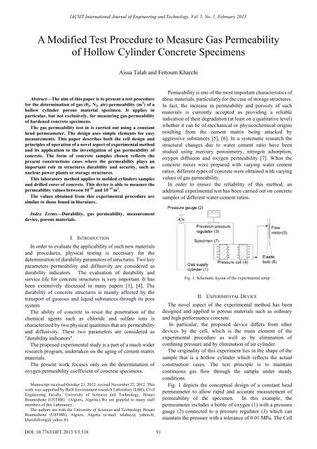 A Modified Test Procedure to Measure Gas Permeability of ... - IJET